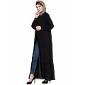 Front open Cardigan abaya- Black color